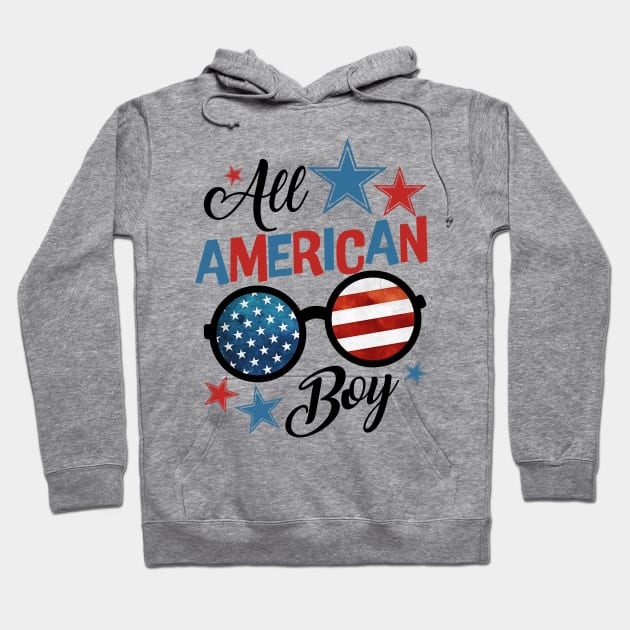 All American Boy Patriotic US Flag July 4th Hoodie by suttonouz9